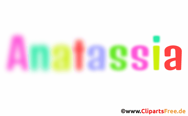 Anatassia schöner Vorname für Mädchen - Illustrationen mit Vornamen aus bunten Buchstaben