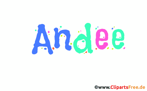 Andee Vorname für Mädchen - Animierte Namen mit bunten Buchstaben