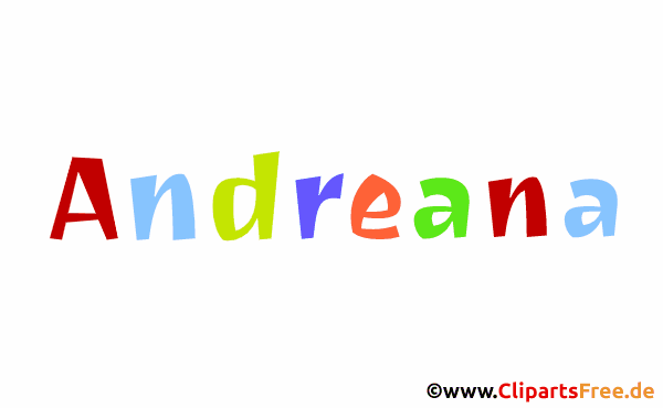 Andreana Vorname für Baby - Weibliche Vornamen als animierte Buchstaben
