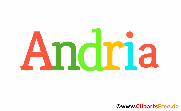 Andria Vorname für Baby - Weibliche Vornamen als animierte Buchstaben