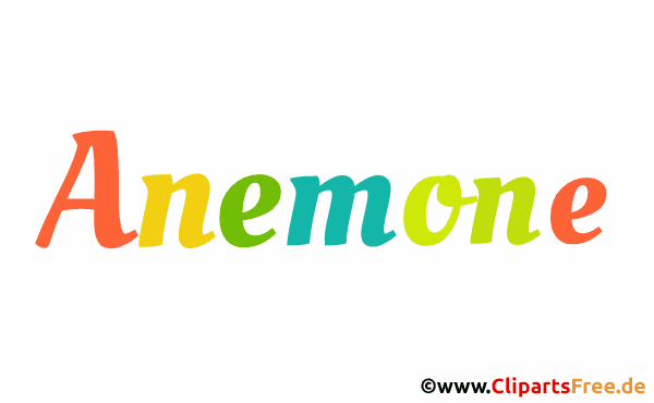 Anemone Vorname für Baby - Weibliche Vornamen als animierte Buchstaben