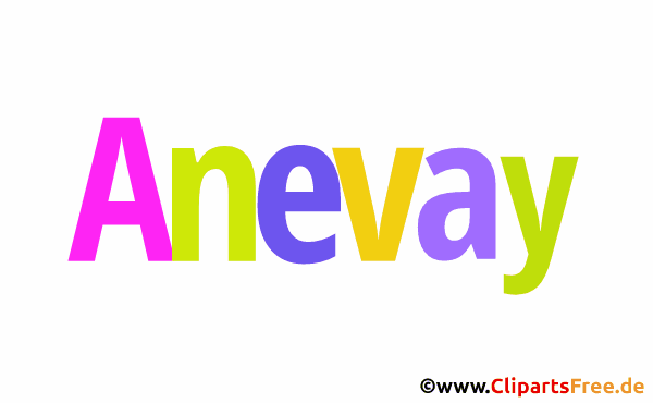 Anevay Vorname für Mädchen - Animierte Namen mit bunten Buchstaben