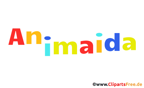 Animaida schöner Vorname für Mädchen - Illustrationen mit Vornamen aus bunten Buchstaben