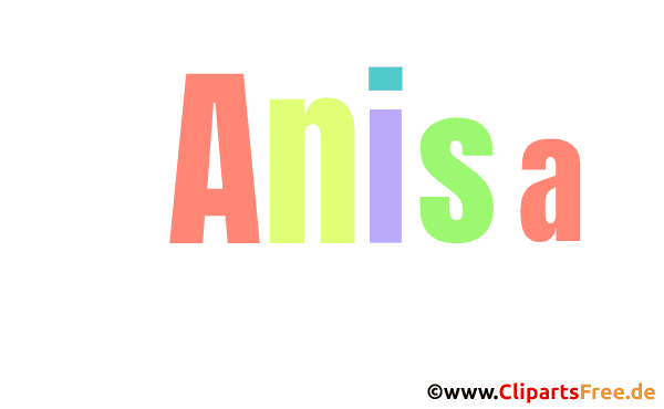 Anisa Vorname für Baby - Weibliche Vornamen als animierte Buchstaben