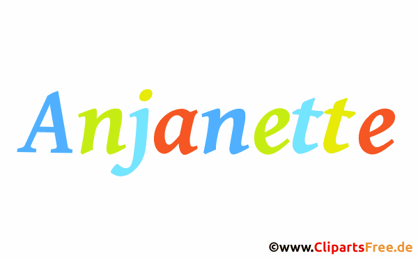 Anjanette Vorname für Mädchen Bild, Clipart, Illustration