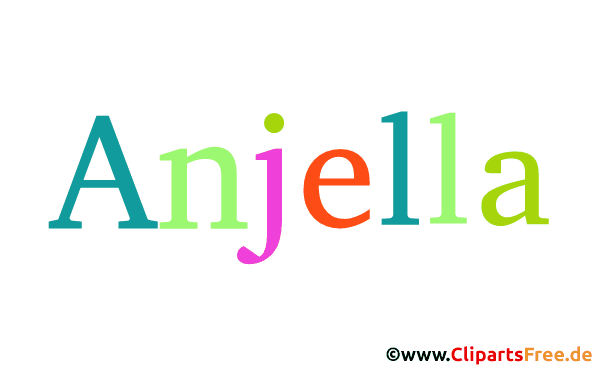 Anjella Vorname für Mädchen - Animierte Namen mit bunten Buchstaben