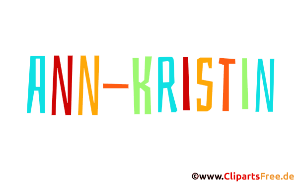 Ann-Kristin Mädchenvorname - Illustrationen mit Vornamen aus bunten Buchstaben