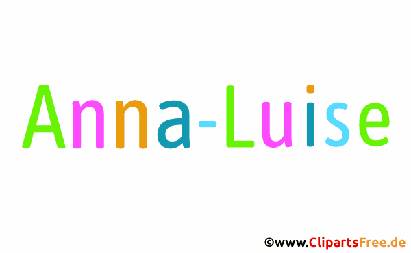 Anna-Luise Vorname für Baby - Weibliche Vornamen als animierte Buchstaben