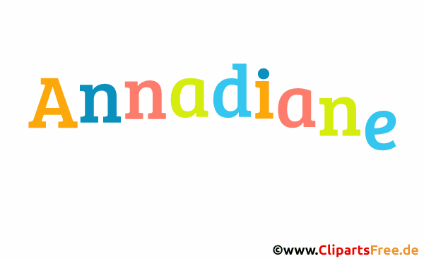 Annadiane Vorname für Mädchen - Illustrationen mit bunten Buchstaben