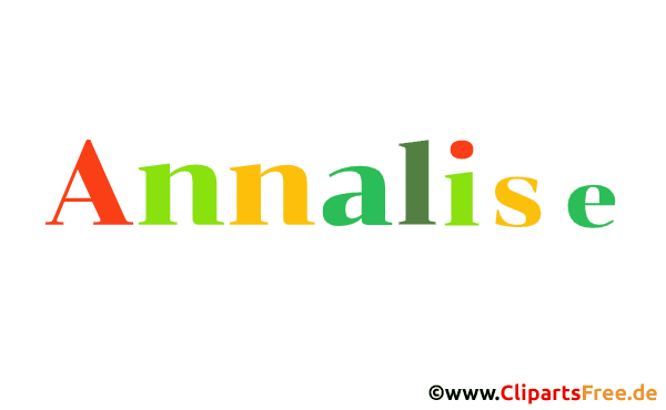 Annalise schöner Vorname für Mädchen - Illustrationen mit Vornamen aus bunten Buchstaben