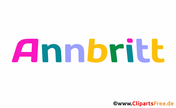 Annbritt Vorname für Mädchen - Animierte Namen mit bunten Buchstaben