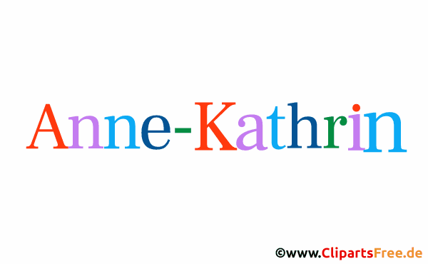 Anne-Kathrin Vorname für Baby - Weibliche Vornamen als animierte Buchstaben