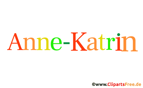 Anne-Katrin Vorname für Mädchen - Animierte Namen mit bunten Buchstaben