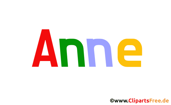 Anne Vorname für Mädchen als animierte Gif-Datei