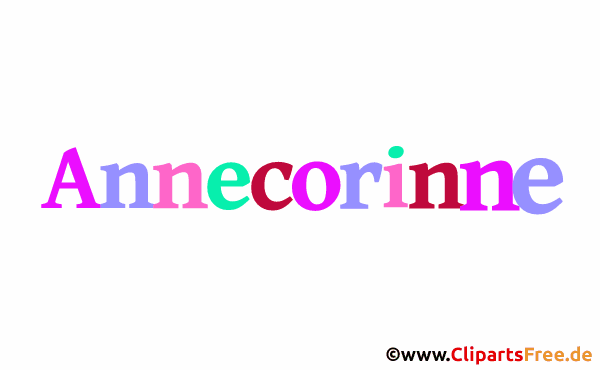 Annecorinne Mädchenvorname - Illustrationen mit Vornamen aus bunten Buchstaben