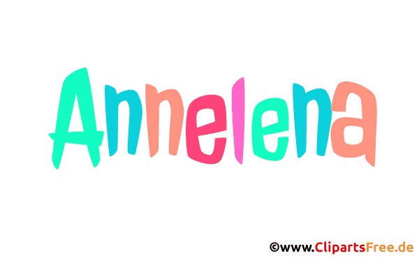 Annelena Mädchenvorname - Illustrationen mit Vornamen aus bunten Buchstaben