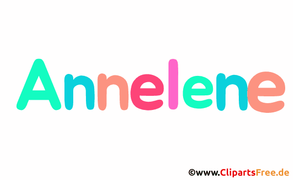 Annelene Vorname für Mädchen - Illustrationen mit bunten Buchstaben