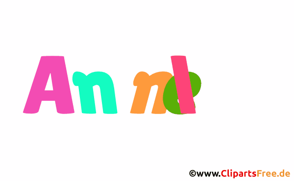 Annely Vorname für Mädchen - Illustrationen mit bunten Buchstaben