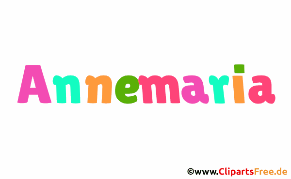 Annemaria Vorname für Mädchen - Animierte Namen mit bunten Buchstaben