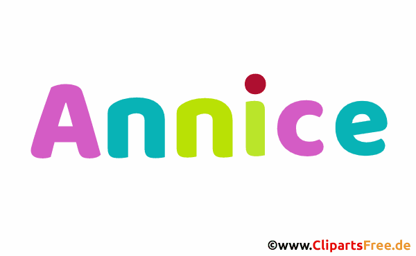 Annice Vorname für Baby - Weibliche Vornamen als animierte Buchstaben