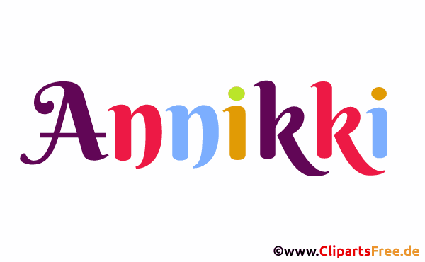 Annikki Vorname für Mädchen - Animierte Namen mit bunten Buchstaben
