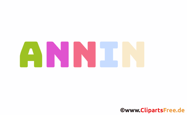 Annina Vorname für Mädchen - Illustrationen mit bunten Buchstaben