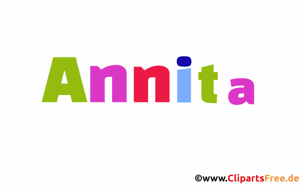 Annita Vorname für Baby - Weibliche Vornamen als animierte Buchstaben