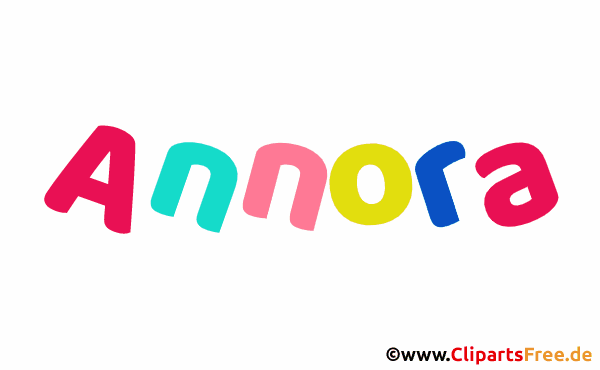 Annora Vorname für Mädchen - Illustrationen mit bunten Buchstaben