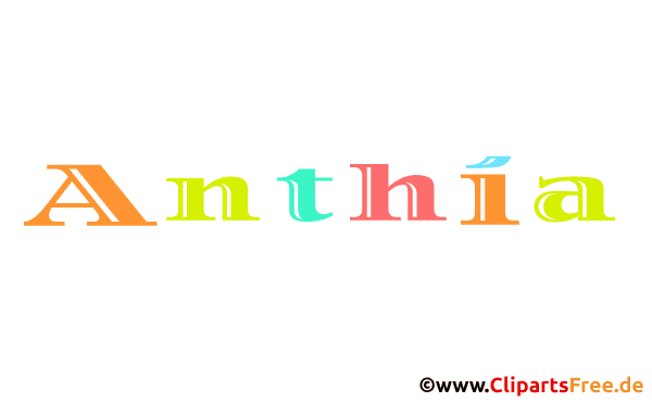 Anthía Vorname für Mädchenbaby animierte Gif-Datei