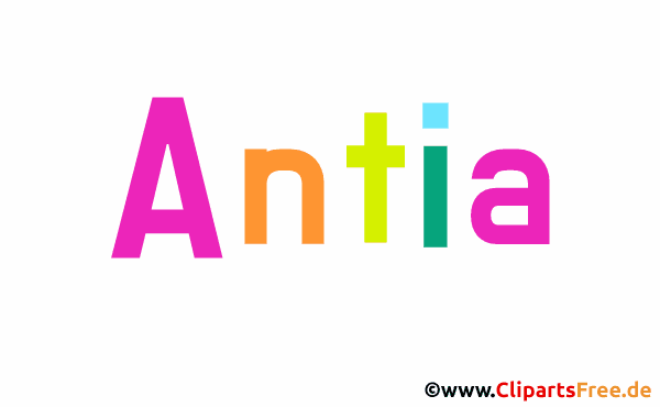 Antia Vorname für Baby - Weibliche Vornamen als animierte Buchstaben