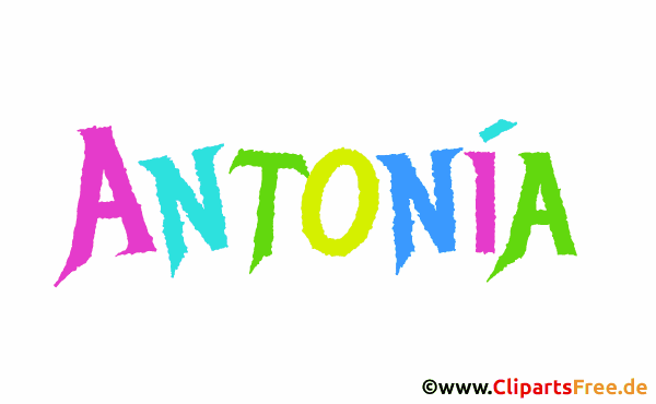 Antonía Vorname für Mädchen - Illustrationen mit bunten Buchstaben