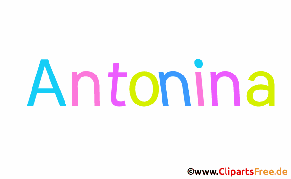 Antonina Vorname für Mädchen - Illustrationen mit bunten Buchstaben