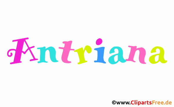 Antriana Vorname für Mädchen Illustration mit Buchstaben