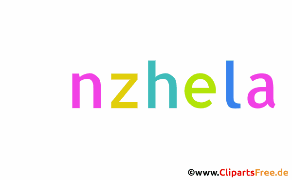 Anzhela Vorname für Mädchen - Illustrationen mit bunten Buchstaben