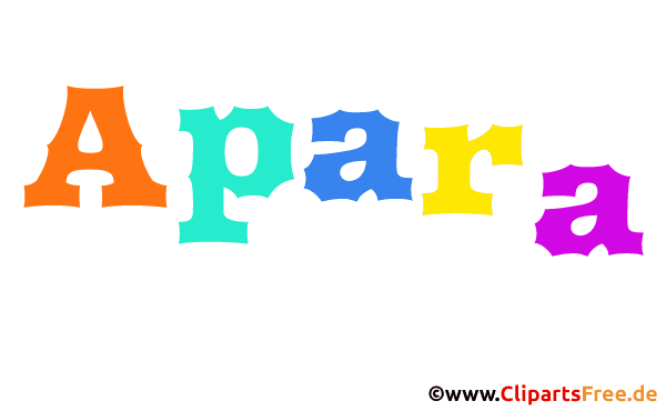 Apara Vorname für Mädchen aus bunten animierten Buchstaben