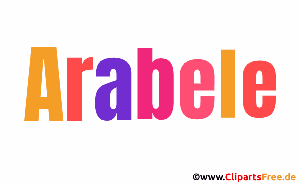 Arabele Vorname für Mädchen - Namensbilder aus bunten Buchstaben