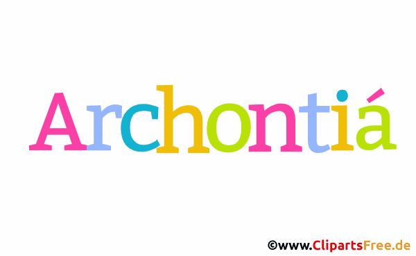 Archontiá Vorname für Mädchen aus bunten animierten Buchstaben