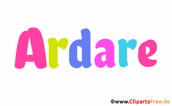 Ardare Vorname für Mädchen - Namensbilder aus bunten Buchstaben