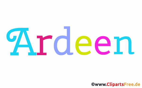 Ardeen Mädchenvorname Bild, Clipart, Illustration