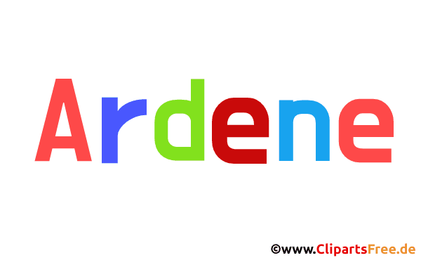 Ardene Vorname für Mädchen - Namensbilder aus bunten Buchstaben