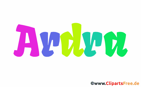 Ardra Vorname für Mädchen - Namensbilder aus bunten Buchstaben