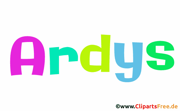 Ardys Vorname für Mädchen aus bunten animierten Buchstaben