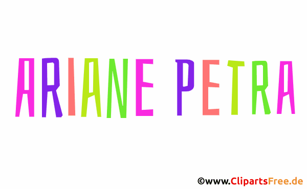 Ariane Petra Vorname für Baby - Mädchennamen als Gif-Bild