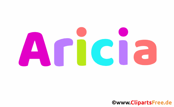 Aricia Mädchenvorname Bild, Clipart, Illustration