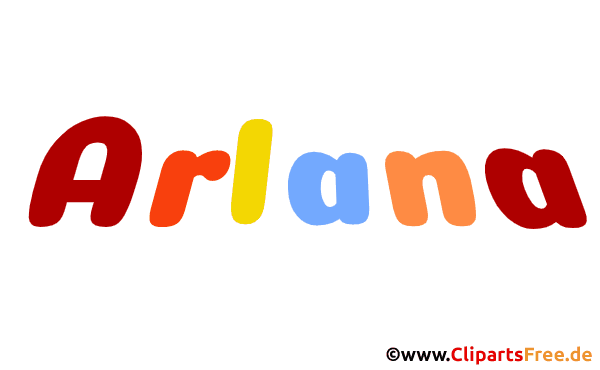 Arlana Mädchenvorname Bild, Clipart, Illustration