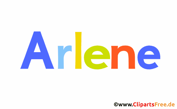Arlene Vorname für Mädchen - Namensbilder aus bunten Buchstaben