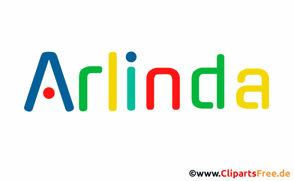 Arlinda Vorname für Mädchen - Namensbilder aus bunten Buchstaben