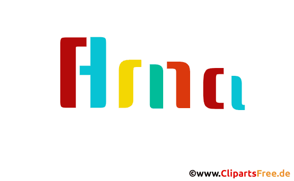 Arna Vorname für Mädchen - Namensbilder aus bunten Buchstaben