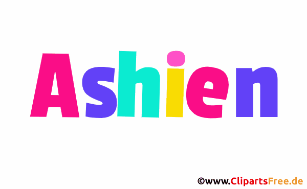 Ashien Mädchenvorname Bild, Clipart, Illustration
