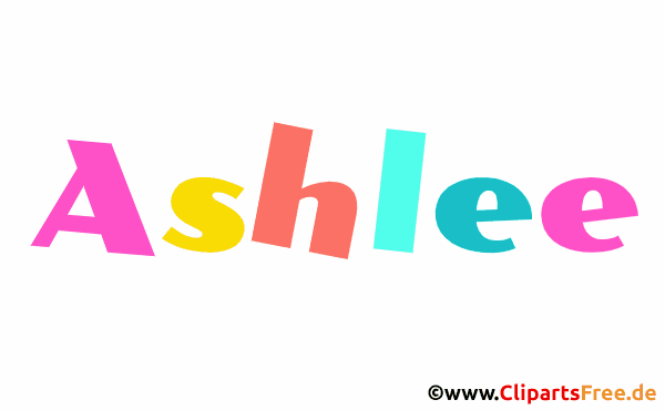 Ashlee Vorname für Mädchen - Namensbilder aus bunten Buchstaben